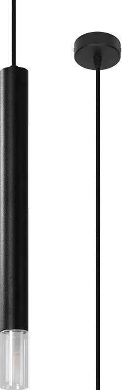 Черно метално висящо осветително тяло ø 8 cm Vittoria – Sollux