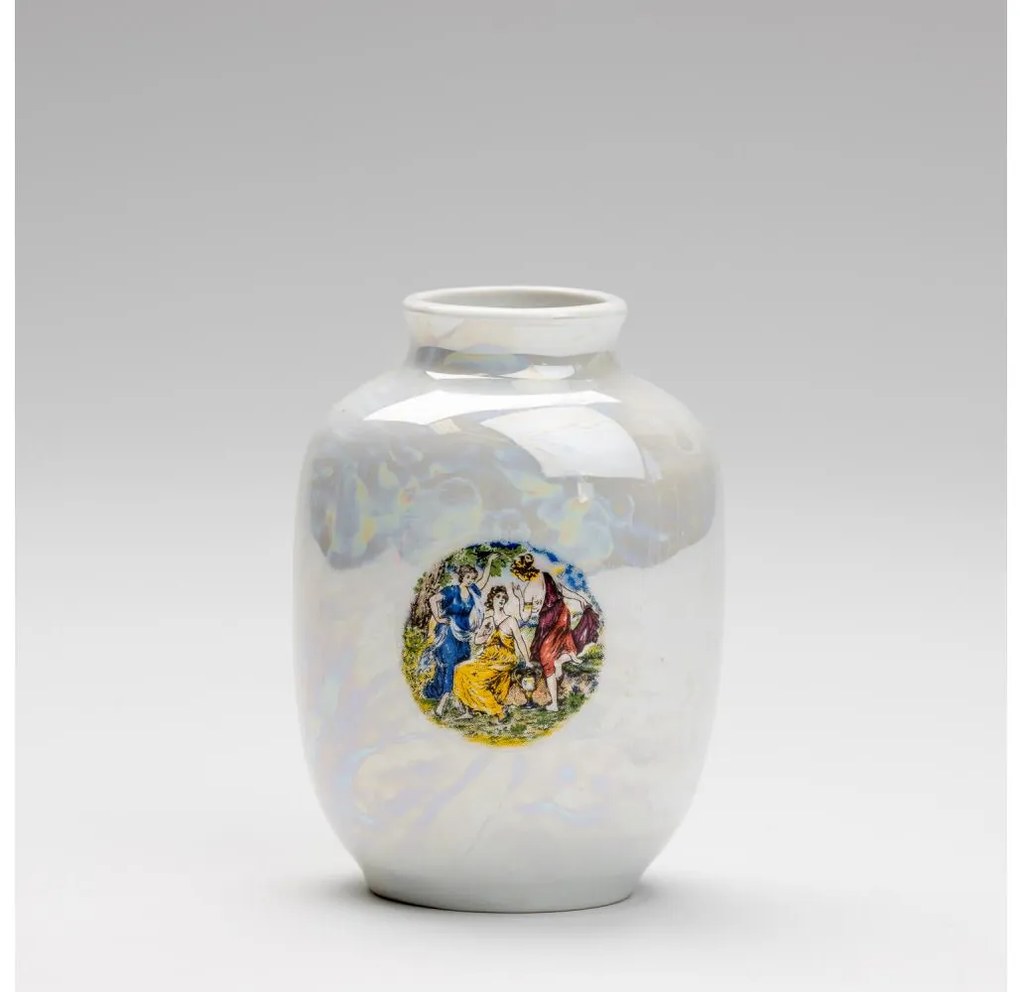 Порцеланов ваза 12,5x9 см перлен бял грейс