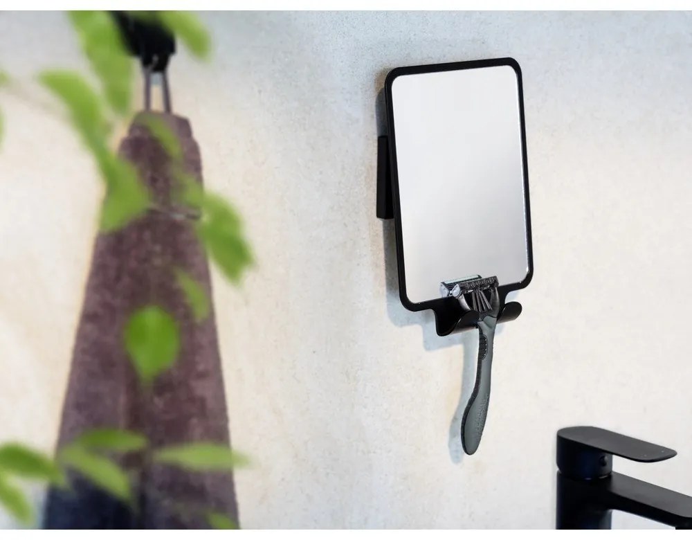 Козметично огледало със закачалка 14x19.5 cm Quadro Black – Wenko