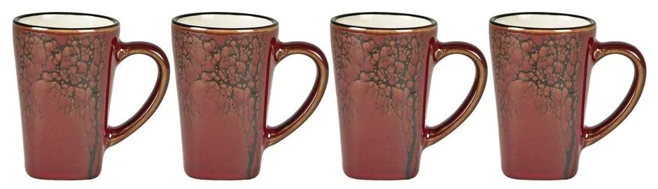 Червени глинени чаши за еспресо в комплект от 4 бр. 100 ml Hela – Villa Collection