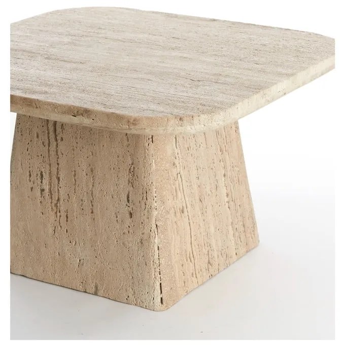 Бежова масичка за кафе с скаменен плот за маса 60x60 cm Kepami – Light &amp; Living