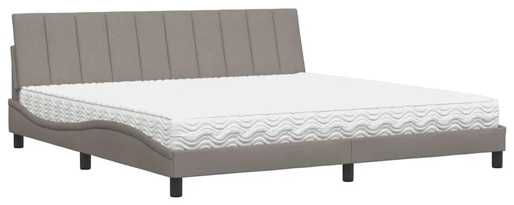 3310556 vidaXL Легло с матрак Hanko, таупе, 200x200 см, плат