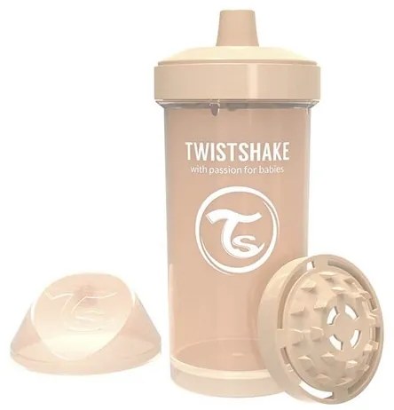 Детска чаша с шейкър Twistshake 360 мл 12+ месеца бежова