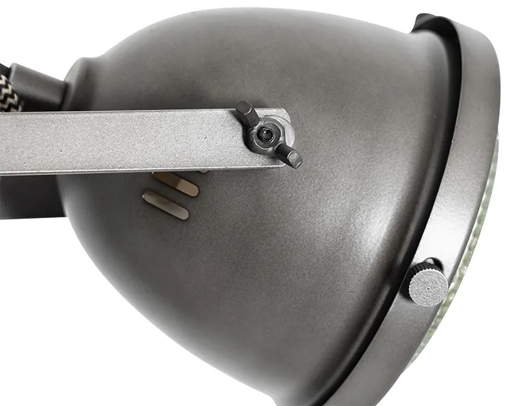 Индустриална подова лампа стомана с дърво 2-светлина - Emado