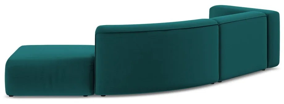 Тюркоазен кадифен шезлонг (десен ъгъл) Ekahi – Makamii