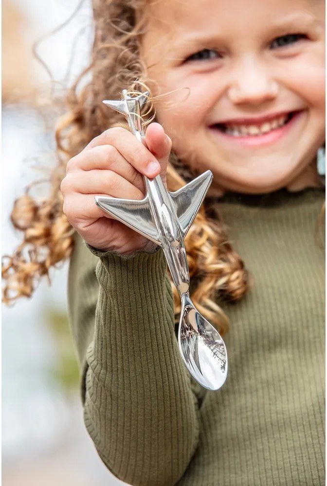 Детска лъжичка от неръждаема стомана в сребрист цвят Plane – Zilverstad