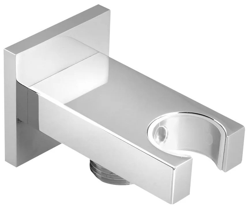 Месингова част за свързване към душ в лъскаво сребристо – Sapho