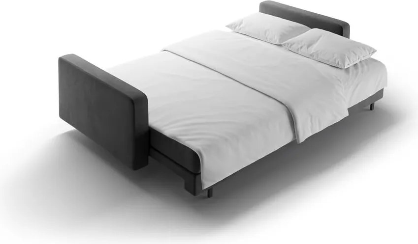 Тъмносив кадифен разтегателен диван с място за съхранение 222 cm Bali – Cosmopolitan Design