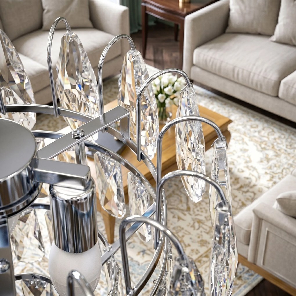 Кристална висяща лампа SWE077-CP 30cm Chrome