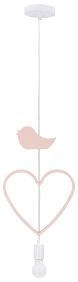 Детска лампа в бяло и розово с метален абажур Single - Candellux Lighting