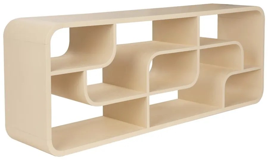 Кремава библиотека от масивен дъб 60x160x35 cm Seven – Zuiver