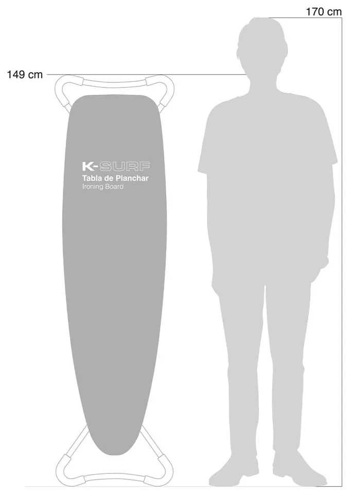 Дъска за гладене 130x37 cm K-Surf Salvia Tube – Rolser
