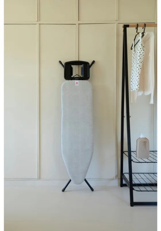 Маса за гладене Brabantia B 1008893, 124x38 см, 7 позиции за регулиране, Голяма поставка за ютия, Светлосив