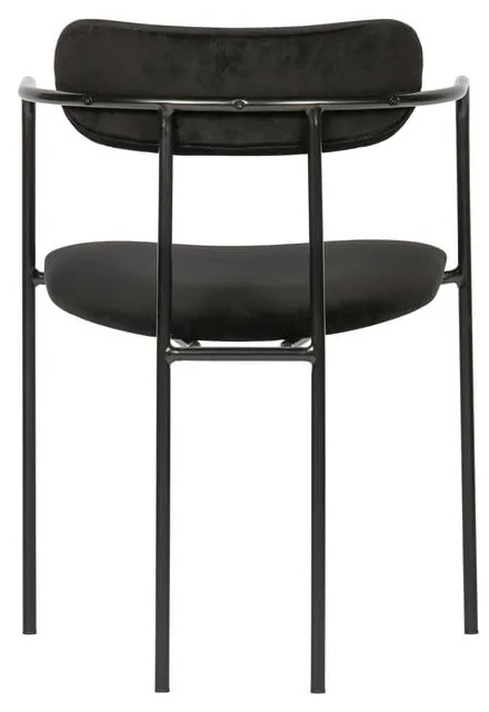 Черен кадифен стол за хранене Ivy - WOOOD