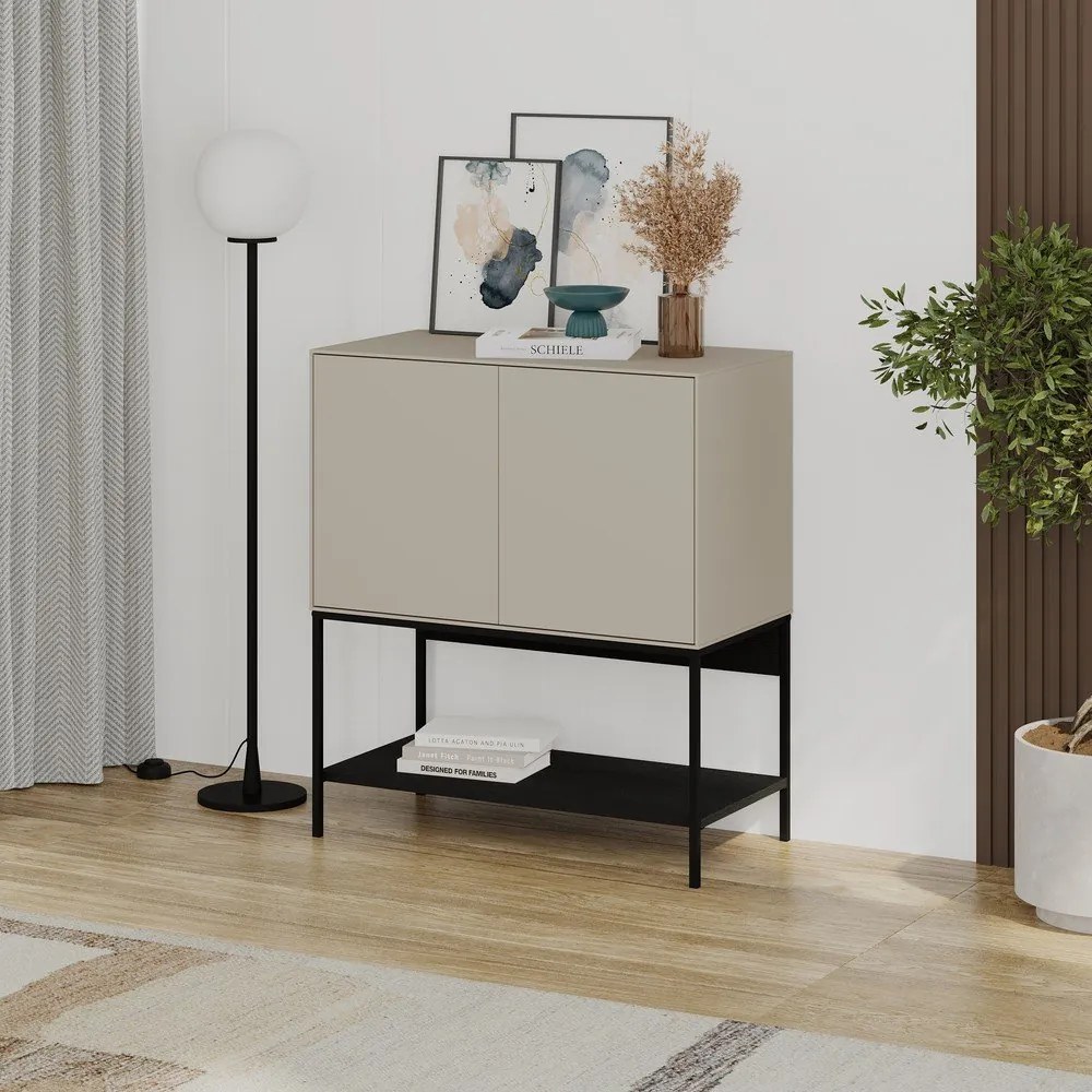 Черно-кремаво шкафче 80x90x40 cm Amira – Marckeric