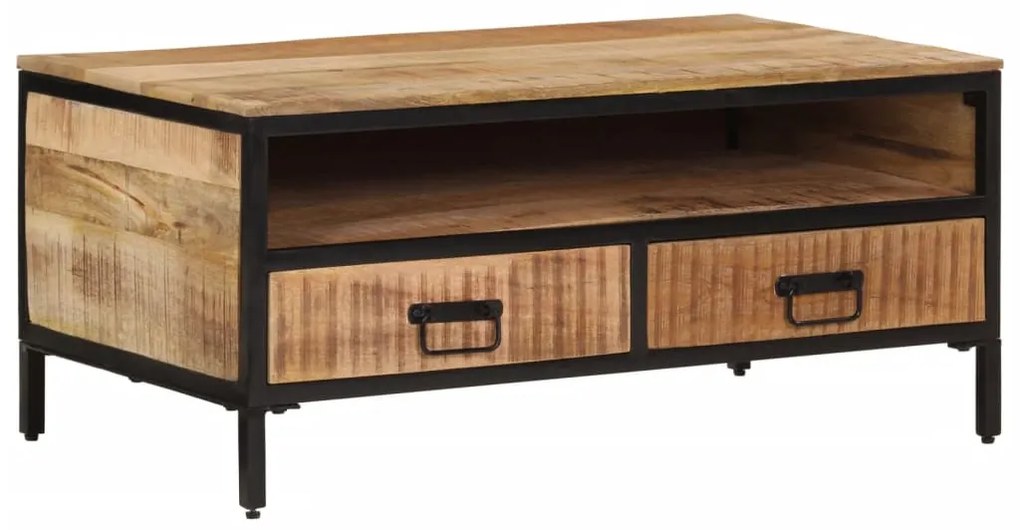 374064 vidaXL Маса за кафе, 90x50x30 см, грубо мангово дърво масив