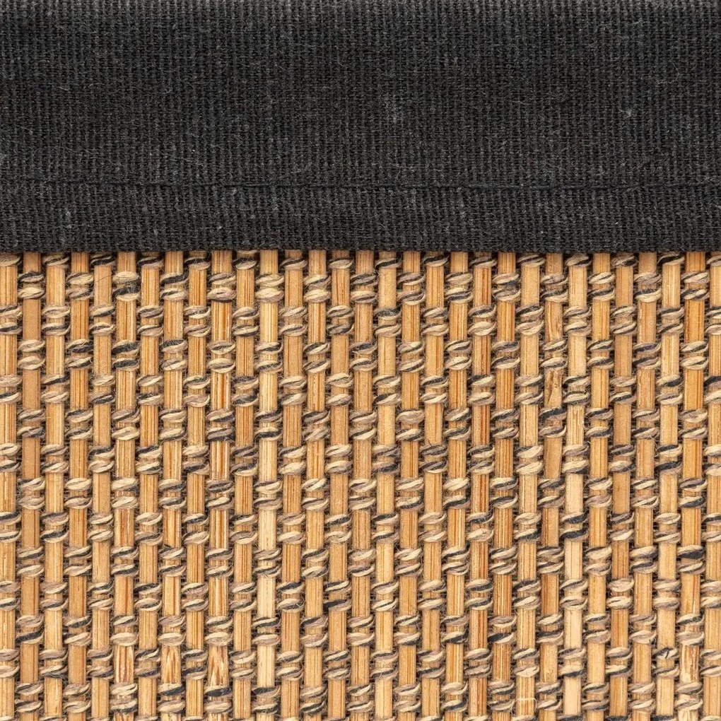 Комплект от 3 коша за съхранение 5five, Бамбук и плат, Черни