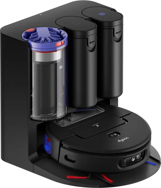 Прахосмукачка робот Dyson Spot+Scrub Ai 586183-01, 18000 Pa, 3 л, Сухо/мокро, Разпознаване на петна, Автоматична станция, Черен/Син