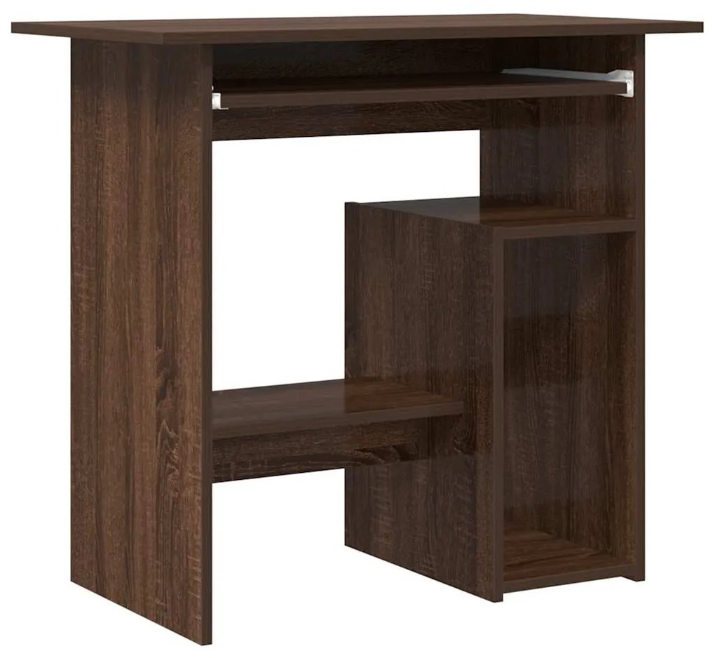 815479 vidaXL Бюро, кафяв дъб, 80x45x74 см, инженерно дърво
