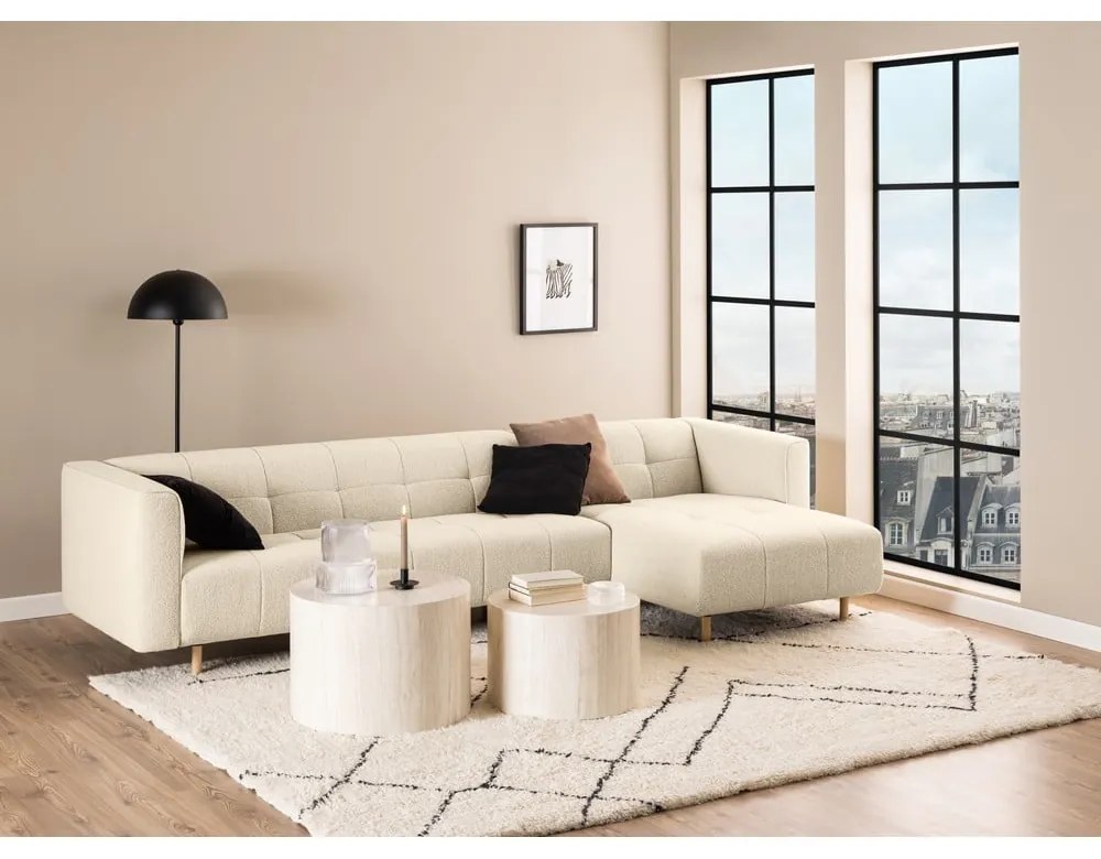 Бежови кръгли масички за кафе в комплект от 2 бр. от камък ø 58 cm Dice – Actona