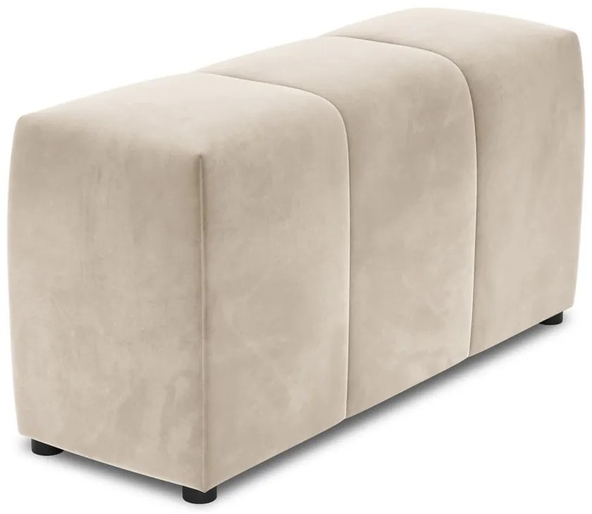 Бежов кадифен подлакътник за модулен диван Rome Velvet - Cosmopolitan Design