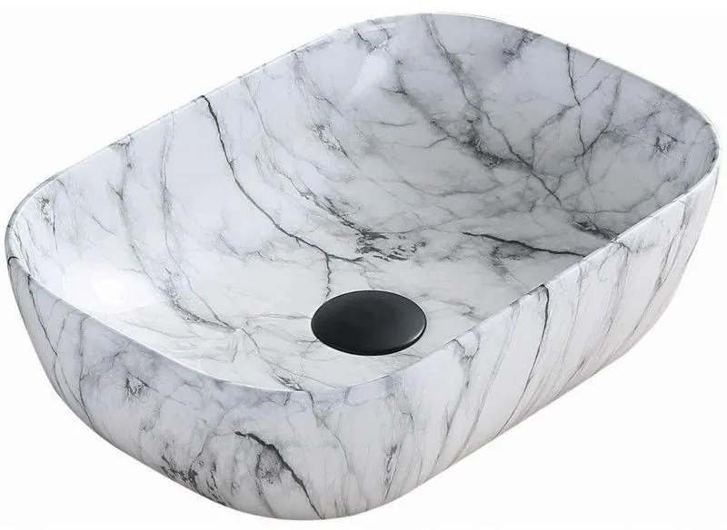 Mexen Rita плот-монтиран умивалник 45 x 32 см, бял камък - 21084591