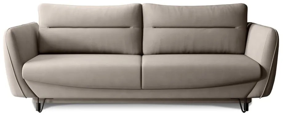 Бежов шенилов разтегателен диван с място за съхранение 236 cm Silva – ELTAP