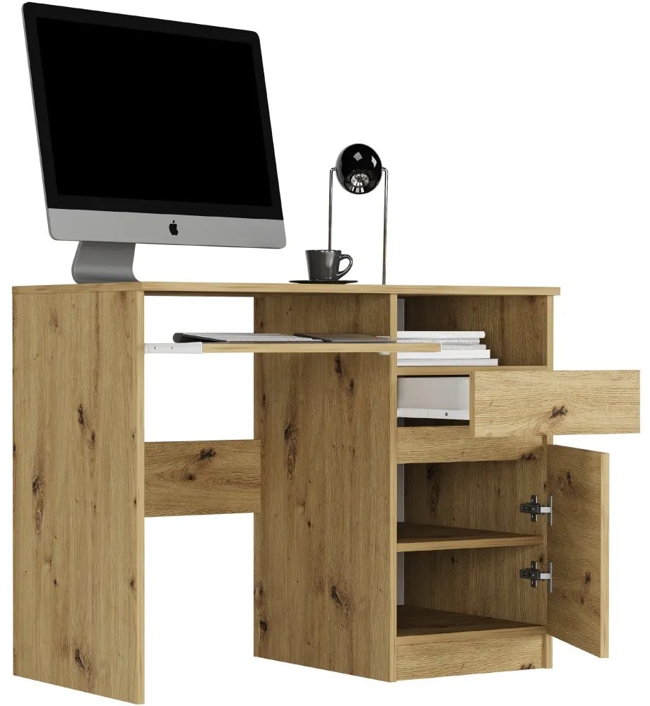 Модерно писалище с шкаф 90x50 cm - различни цветови варианти Бял