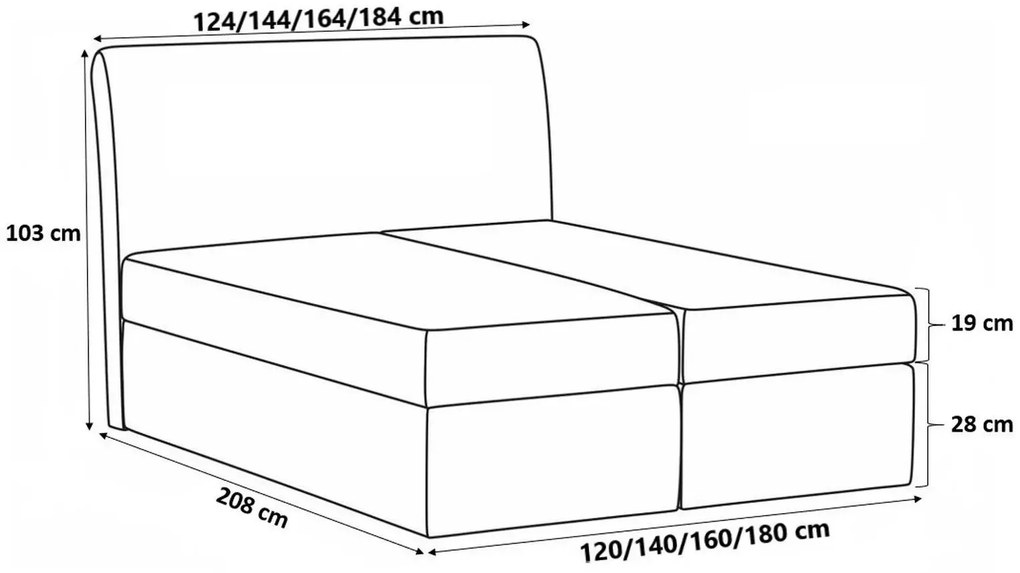 Тапицирано легло Box 2-Mpez-140 x 200