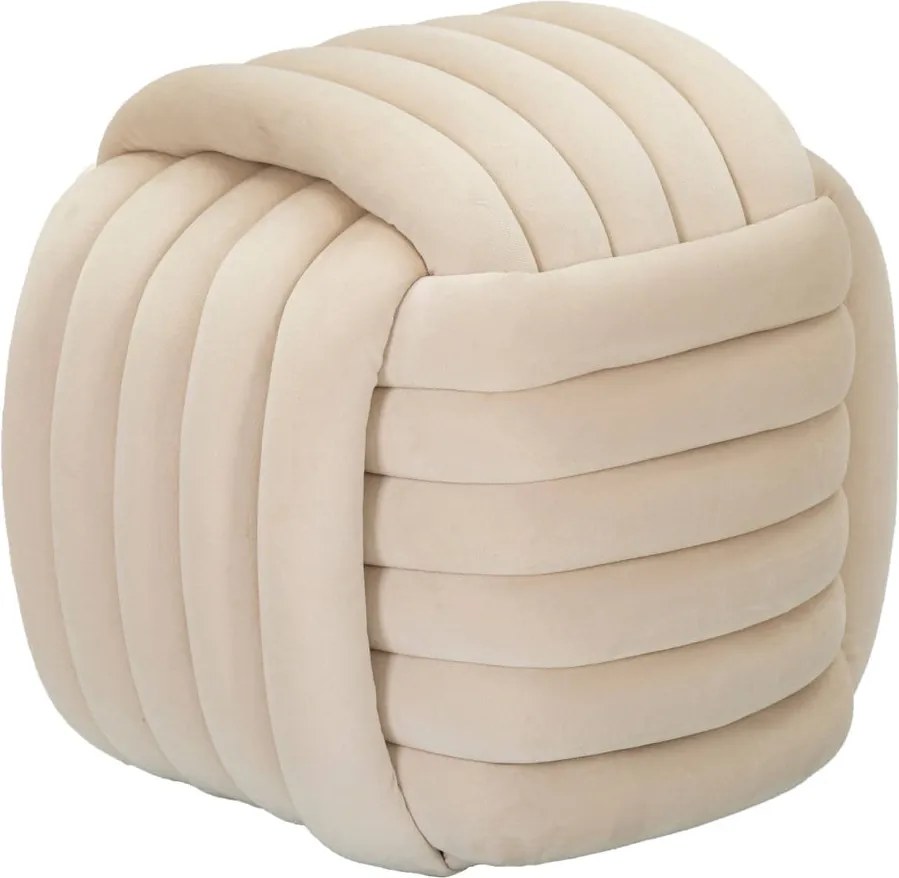 Кремава кадифена табуретка Softy – Mauro Ferretti