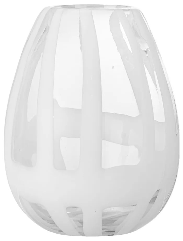 Бяла ръчно изработена стъклена ваза (височина 18 см) Cosmin - Bloomingville