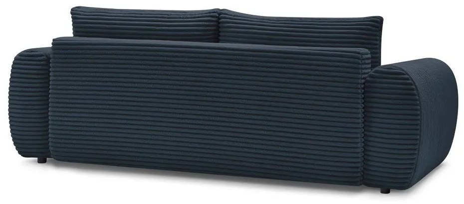 Тъмносин разтегателен диван от рипсено кадифе 257 cm Lucien – Bobochic Paris