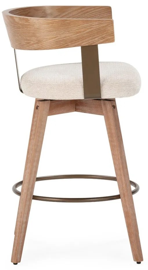 Кремави/в естествен цвят тапицирани бар столове в комплект с подлакътници 2 бр. Ilia – MOME