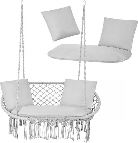 Възглавници за висящ стол, щъркелово гнездо за 2 души Бежово