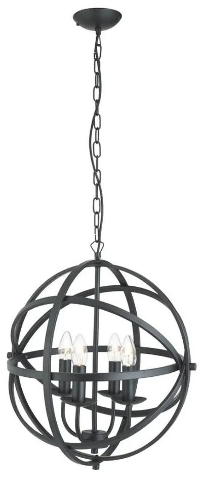 Searchlight 2474-4BK - Полилей с верига ORBIT 4xE14/60W/230V черен