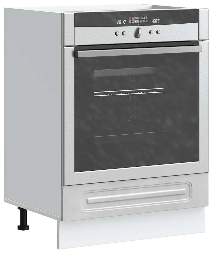 853521 vidaXL Шкаф за фурна, Kalmar, бетонно сив, инженерно дърво