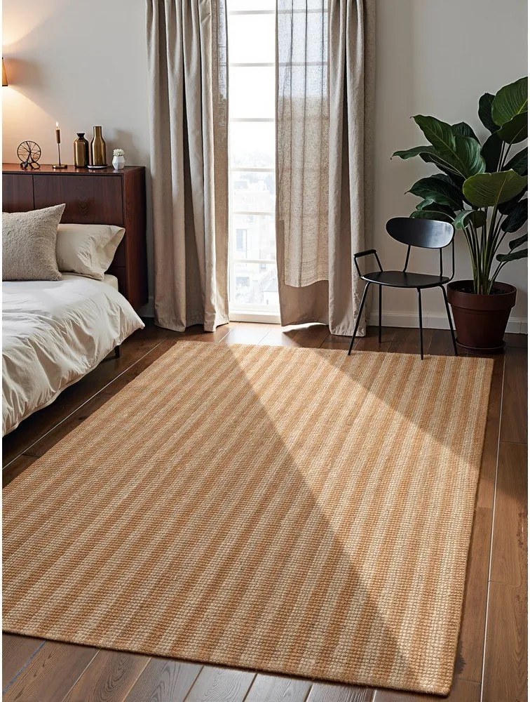 Бежов ръчно изработен ютен килим 160x230 cm Harvest Amber – Elle Decoration