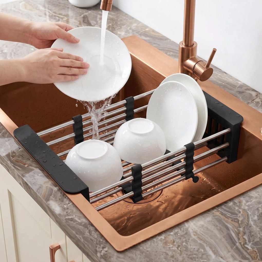 Стоманена мивка с комплект аксесоари 3 бр. REA Liam Brush Copper