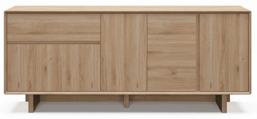 Скрин от дъбов декор в естествен цвят 180x76x45 cm Carpi – Marckeric