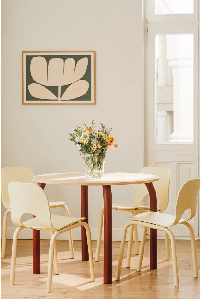 Кръгла трапезна маса с дъбов плот ø 100 cm Meko – noo.ma