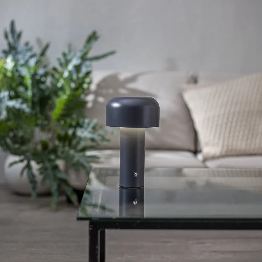 Сива LED настолна лампа (височина 21,5 cm) Bobby – Star Trading