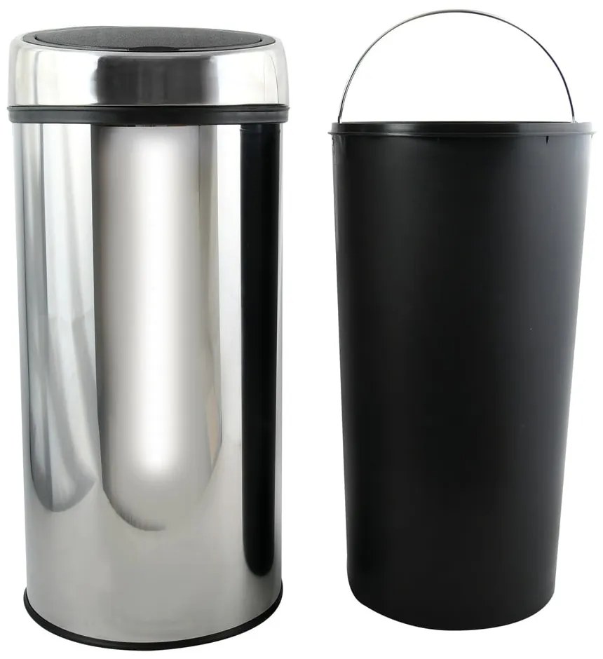 Стоманено кошче за боклук отваряне с докосване в блестящо сребрист цвят 30 l – MSV