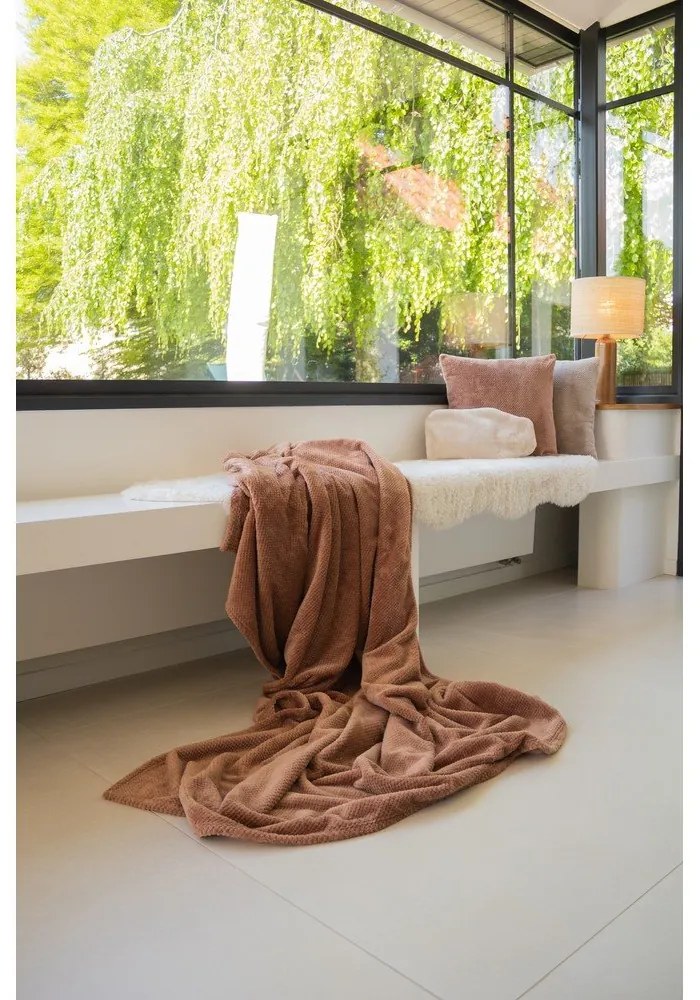 Кафяво одеяло от микроплюш 150x200 cm Pippa – Tiseco Home Studio