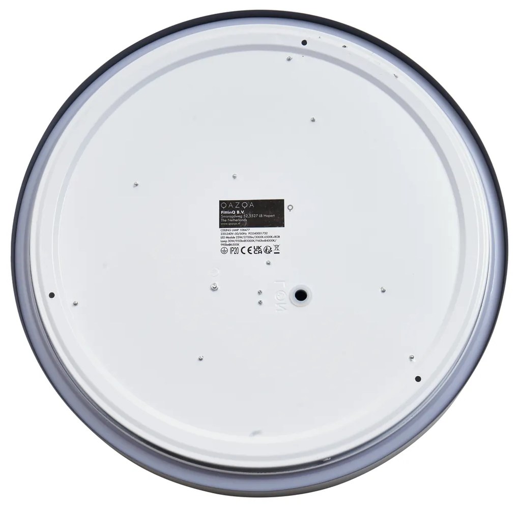 Модерна таванна лампа сива с бяло 38 см вкл. LED димируема RGB - Kanton