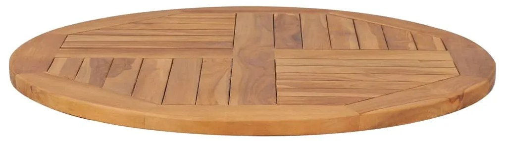 48986 vidaXL Плот за маса, тиково дърво масив, кръгъл, 2,5 см, 80 см