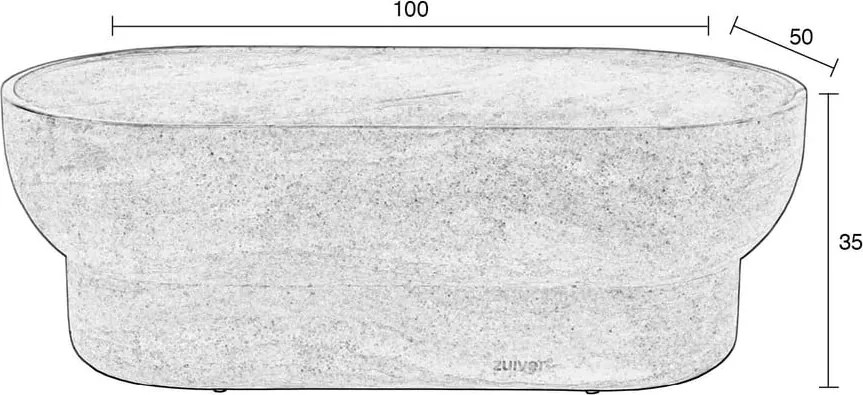 Масичка за кафе от декор от камък в естествен цвят 50x100 cm Noble – Zuiver