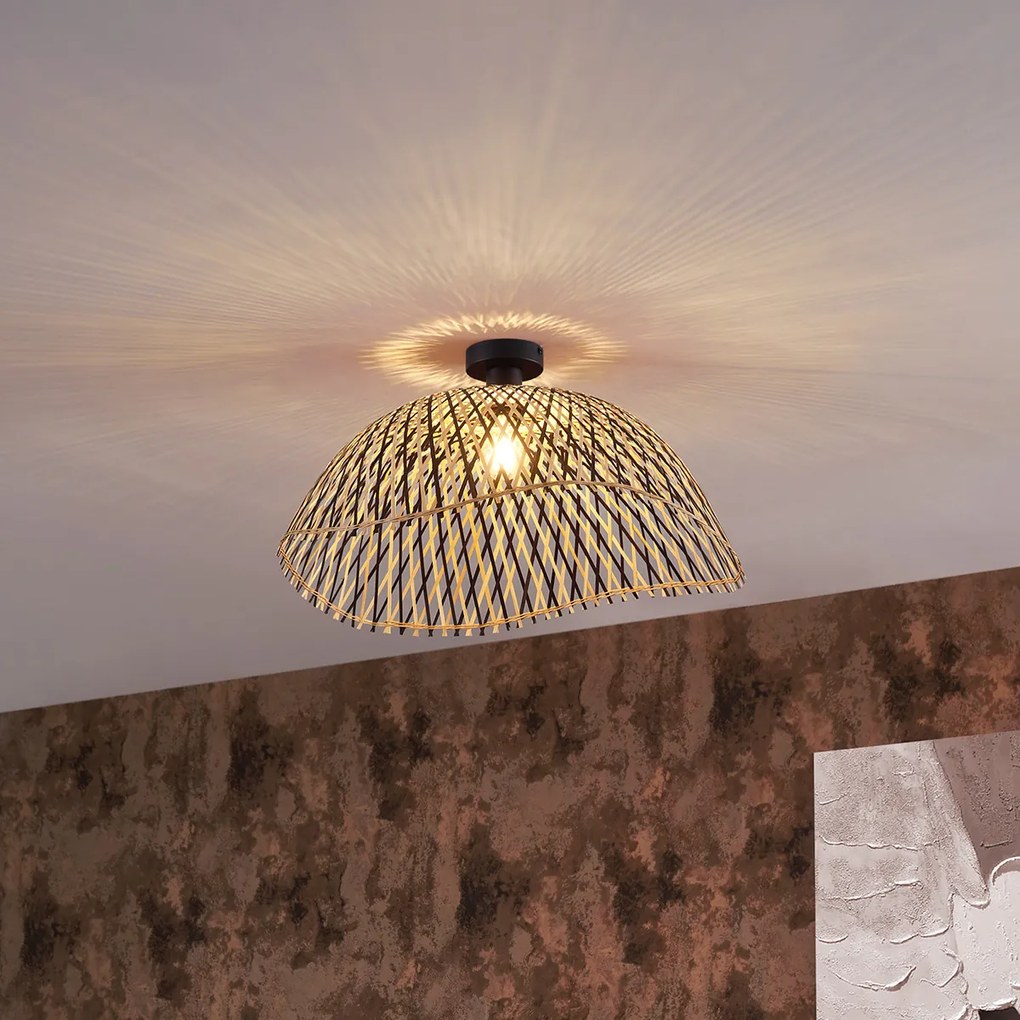 Таванно осветление в стил Арт Деко, черно бамбуково, 60 см - Alka