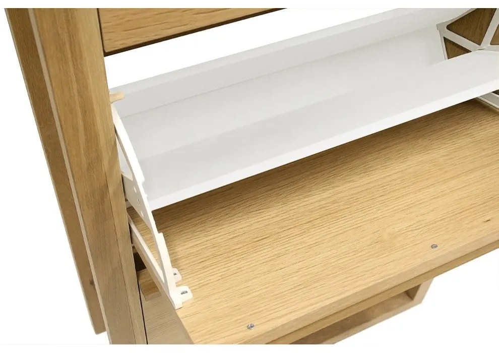 Накланяща се стойка за обувки от декор от дъб естествена NewEst – Woodman