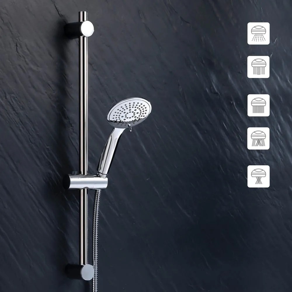 Пластмасов душ комплект от в матово сребрист цвят с ръчен душ 70 cm Hydro – douceur d'intérieur