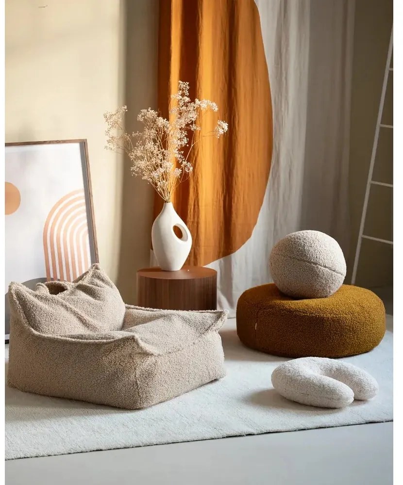 Кремава детска възглавница за диван от букле U – Wigiwama